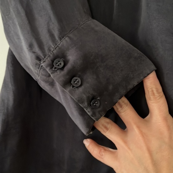 Maje Silk 3/4 Length Sleeve Grey Top Size Medium - Picture 3 of 4